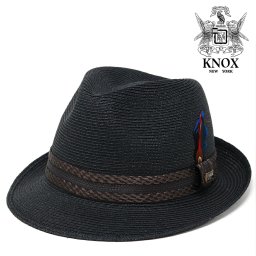 knox ハット 夏 メンズ ヘンプ 麻 帽子 中折れハット ストローハット 夏の帽子 高級 紳士 黒 ブラック S M L LL ぼうし おしゃれ サマーハット 麦わらぼうし 30代 50代 オシャレ ユニセックス 中折れ帽 父の日 ギフト