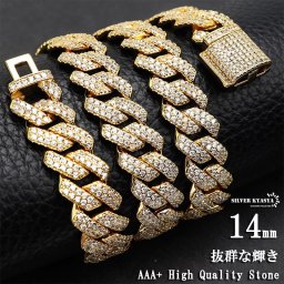 B系 キラキラ マイアミキューバンチェーン 喜平チェーンネックレス ゴールド 金 ラッパー ダンサー HIPHOP rapper 派手 ヒップホップ 存在感 高級感