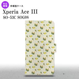 SO-53C SOG08 Xperia Ace III 手帳型スマホケース カバー 花柄 バラ ドット 小 黄  nk-004s-so53c-dr251