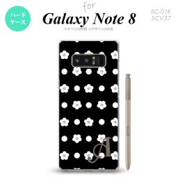【SC01K】【スマホケース/スマホカバー】【ギャラクシー ノート8】SC01K スマホケース Galaxy Note8 ケース ギャラクシー ノート8 イニシャル ドット・花柄 黒 nk-sc01k-341ini【メール便送料無料】