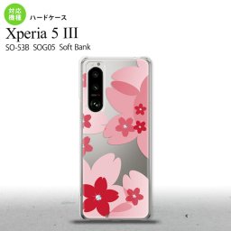 SO-53B SOG05 Xperia5III ケース ハードケース 花柄 サクラ B 赤 オススメ 人気 おしゃれ スマート シンプル nk-xp53-056