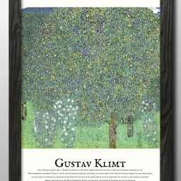 グスタフ クリムト 樹々の下の薔薇 A3 サイズ ポスター アート おしゃれ 絵画 インテリア 北欧 イラスト マット紙 艶消し アートパネル 額 フレーム デザイン 壁掛け ギフト 新築祝い ディスプレイ 引越し祝い　新生活　空間デザイン 