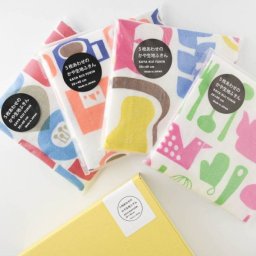 【ギフト対応無料】Atelier FOLK かや生地ふきん 4柄セット ※送料無料(北海道・沖縄は除く)