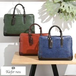 Kiefer neu クロコ型押しレザー ブリーフケース Amore