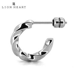 【クリーナープレゼント】ライオンハート ピアス LION HEART ツイスト G型 フープピアス サージカルステンレス シルバー 03EA0105SV  国内正規品 ホワイトデー バレンタインデー クリスマス 結婚記念日 還暦祝い 入学 卒業 入社祝い 退職 プレゼント ギフト 贈り物 恋人 夫婦 母の日 父の日 
