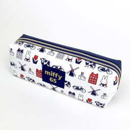 ミッフィー miffy Wファスナーペンポーチ ダッチモチーフ 65th ミッフィー ペンポーチ ペンケース 白 グッズ  (MCOR)