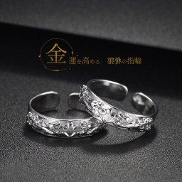 金運アップ お守り 貔貅 リング 指輪 アクセサリー ヒキュウ お守りリング フリーサイズ 開運 金運 おしゃれ シンプル シルバー メンズ レディース ユニセックス 男性 バレンタインデー ホワイトデー 誕生日 記念日 プレゼント ギフト 贈り物 幸運 守護