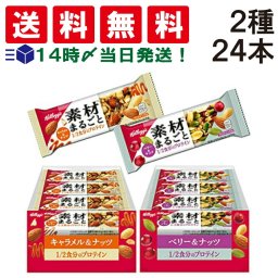 【 送料無料 】 ケロッグ 素材まるごと プロテインバー 食べ比べ 2種 各12本 計24本 詰め合わせ アソート セット まとめ買い 栄養補給