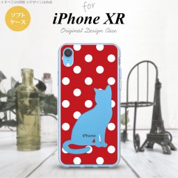 iPhoneXR iPhone XR スマホケース ソフトケース 猫 水玉 赤 白 メンズ レディース nk-ipxr-tp974