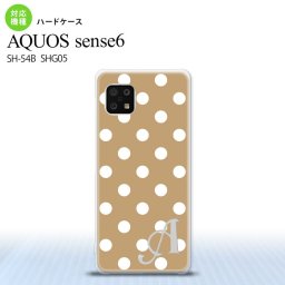 SH-54B SHG05 AQUOS sense6 スマホケース ハードケース ドット 水玉 B ベージュ +アルファベット メンズ レディース nk-sens6-831i