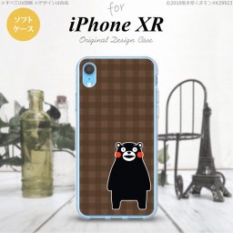 iPhoneXR iPhone XR スマホケース ソフトケース くまモン チェック 茶 メンズ レディース nk-ipxr-tpkm14