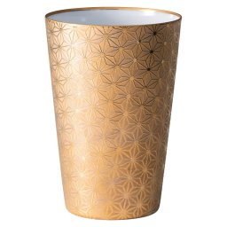 夏の贈り物お中元 麻の葉 タンブラー370ml（木箱入） うすづくり ゴールド 約直径7.9×11.5cm 0.3kg 磁器