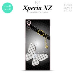【SO01J】【スマホケース/スマホカバー】【エクスペリア XZ 】SO01J スマホケース XPERIA XZ SO-01J カバー エクスペリア XZ  バタフライ・蝶(E) 黒 nk-so01j-324【メール便送料無料】