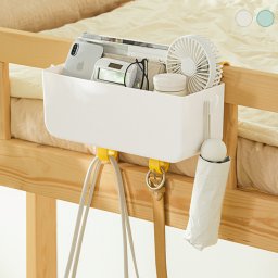 ベッドサイド 収納ボックス 小物入れ 吊り下げ式 フック付き スマホ 雑誌 ブック ティッシュ