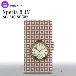 Xperia 5IV Xperia5IV 手帳型スマホケース カバー 時計 チェック ピンク 2022年 10月発売 nk-004s-xp54-dr1221