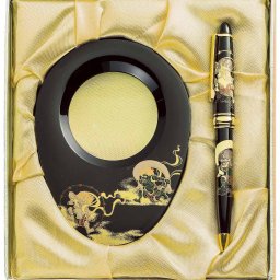 【送料無料】 山中漆器 漆芸ルーペ・BPセット　風神雷神 (B）なごみや本舗（ステーショナリーセット 高級 工芸品 お歳暮 外国人 お土産 日本製 ギフト 海外発送可 プレゼント お土産 御礼 お祝 記念 誕生日  お中元）なごみや本舗