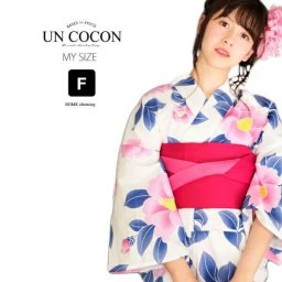 浴衣　レディース　単品　大人　大人浴衣　女性浴衣　浴衣単品　ゆかた　フリー　レトロ　モダン　白　ホワイト　大柄　花柄