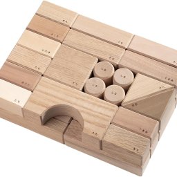 御出産祝いに　寄木の積木　お片付け木箱付き　こどもPSC対応　オークヴィレッジ　oakvillage　無垢　無塗装　日本製 積木のみ（木箱付属なし）