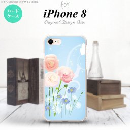 iPhone7 iPhone8 スマホケース ハードケース 花柄 ミックス C 青 メンズ レディース nk-ip8-281