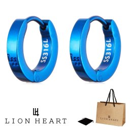 正規品 送料無料 ライオンハート LION HEART 2点セット 両耳用 フープ ピアス LHMP006 LHMP006NBL ステンレス 316L サージカルステンレス メンズ レディース ユニセックス ブルー 男性 女性 ギフト プレゼント おすすめ 誕生日 クリスマス バレンタイン お祝い