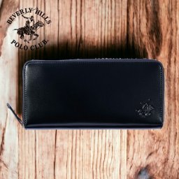 ビバリーヒルズポロクラブ 財布 メンズ ブランド 長財布 革 レザーウォレット 小銭入れあり ブラック ネイビー