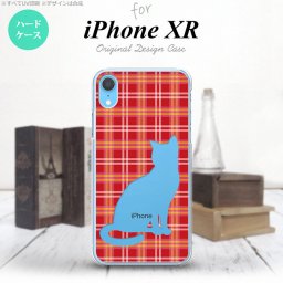 iPhoneXR iPhone XR スマホケース ハードケース 猫 チェック B 赤 メンズ レディース nk-ipxr-952