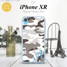 iPhoneXR iPhone XR スマホケース ソフトケース ウッドランド 迷彩 B グレー +アルファベット メンズ レディース nk-ipxr-tp1146i