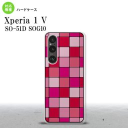 Xperia 1V Xperia 1V 背面ケース カバー ステンドグラス風 おしゃれ スクエア ピンク ステンドグラス風 2023年 6月発売 nk-xp15-sg08