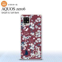 SHG04 SHG04 ZERO6 AQUOS zero6 スマホケース ソフトケース 猫 花 紫 +アルファベット メンズ レディース nk-zero6-tp1722i
