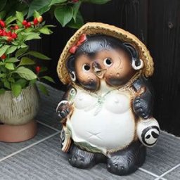信楽焼 たぬき 置物 高さ31cm 陶器 縁起物 10号ひねり狸(メス) ta-0147