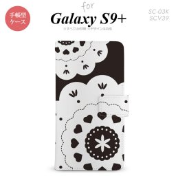 Galaxy S9+ SC-03K SCV39 手帳型 スマホケース ギャラクシー レース・クリア 黒【ギャラクシー S9プラス,Galaxy,S9+,SC-03K,SCV39,docomo,ドコモ,メール便 送料無料】
