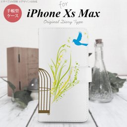 iPhone XS Max 手帳型 スマホ ケース カバー アイフォン 青い鳥 黄【アイフォーン XS マックス,iPhone,XS,Max,メール便 送料無料】
