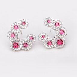 ピアス 両耳用 キュービックジルコニア ホワイト ブルー グリーン レッド 真鍮 シルバー スタッド 上品 おしゃれ 可愛い かわいい きれいめ e13121301