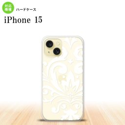 iPhone15 iPhone15 スマホケース 背面ケース ハードケース ダマスク D 白 2023年 9月発売 nk-i15-1037