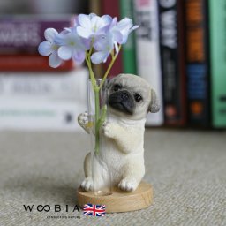 犬 置物 小さい かわいい パグ 一輪挿し woobia ウービア おしゃれ ガーデン インテリア トイレ オブジェ プレゼント 北欧 玄関 雑貨 動物 モダン 面白い 庭 ギフト 屋外 家 リアル 玄関先 卓上 ガーデンオーナメント ガーデニング
