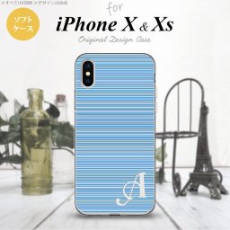【iPhoneX】【スマホケース/スマホカバー】【アイフォンX】iPhoneX スマホケース ケース アイフォンX イニシャル ボーダー 青 nk-ipx-tp1288ini【メール便送料無料】