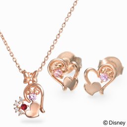【送料無料】Disney シルバー ネックレス ピアス 誕生石 ハート ドロップ 彼女 レディース 女性 誕生日プレゼント 記念日 ギフトラッピング ディズニー Disneyzone ミニーマウス