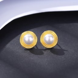 ピアス 両耳用 レディース 石なし ホワイト シルバー925 イエローゴールド ce21040627