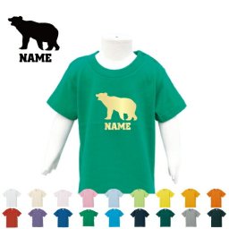 「くま」名入れTシャツ/ベビー服、キッズ服、お名前、子供服、キッズウェア、こども服、入園、入学、新学期、幼稚園、保育園、小学校、ベビーウェア、入園祝い、入学祝い、熊、テディベア、BEAR【ネコポス発送可】【cf_bst】