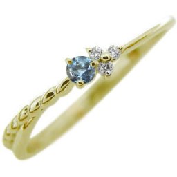 アクアマリンサンタマリア ファランジリング 18金 18k 指輪 ピンキーリング