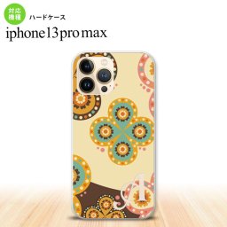 iPhone13ProMax iPhone13 Pro Max ケース ハードケース エスニック 花柄 ベージュ 茶 +アルファベット iPhone13 プロ マックス 6.7インチ おしゃれ かわいい メンズ レディース キッズ デザインたくさん nk-i13pm-1583i