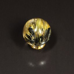 【金運のお守り】 天然石［内側に秘められたパワー！］一点物 1粒売り 12mm 太陽放射ルチル の天然石 虹入り金針水晶 お守り ブレスレット 特別な 母の日ギフト 開運アイテム 上質な贈答品 KＨ46