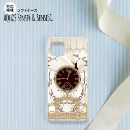 sense4 sense5 Aquos sense4/5 スマホケース ソフトケース 時計 妖精 黒 茶 メンズ レディース nk-sens4-tp1253