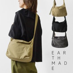 【EARTH MADE アースメイド】 7POCKET INSIDE PRINT SHOULDER / 7ポケット インサイドプリント ショルダーバッグ (E7376) 正規品 レディース ユニセックス バック かばん 鞄 ナイロン 軽い 軽量 斜めがけ 機能性 ナチュラル カジュアル クリスマス 母の日 ギフト プレゼント
