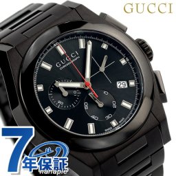 グッチ 時計 メンズ 腕時計 ブランド パンテオン クロノグラフ オールブラック YA115237 プレゼント 実用的