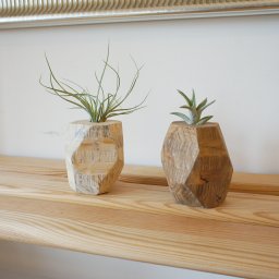 木製花瓶 白 茶 セット エアープランツ付き 詰合せ 花瓶 おしゃれ インテリア雑貨 一輪挿し フラワースタンド 手作り 木製 LVL材 エアープランツ 花びん インテリア 花器