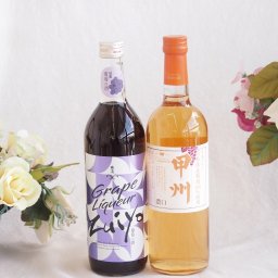 みずみずしくジューシーな風味の葡萄酒と国産ワインセット(山梨県産 甲州 濃口 白ワイン中口(山梨県)720ml瑞鷹葡萄の酒10度(熊本県)720ml