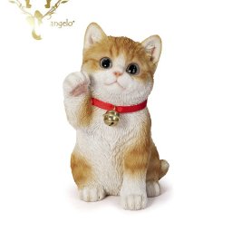 【右手を上げる茶トラ白招き猫】CAT　リビング　玄関　ガーデン 雑貨 オーナメント  おしゃれ置物 樹脂 お出迎え  おうち時間 WooBia
