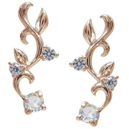 アラベスク ピアス ロイヤルブルームーンストーン ピアス K18 唐草 ピアス