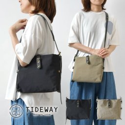 【TIDE WAY タイド ウェイ】NYLON DOG BERO SHOULDER(S) / ナイロン ドッグ ベロ ショルダーバッグ S (T2697)  レディース メンズ ユニセックス 本革 牛革 ヌメ革 バック かばん 軽量 軽い 肩掛け 斜め掛け 黒 20代 30代 40代 50代 60代